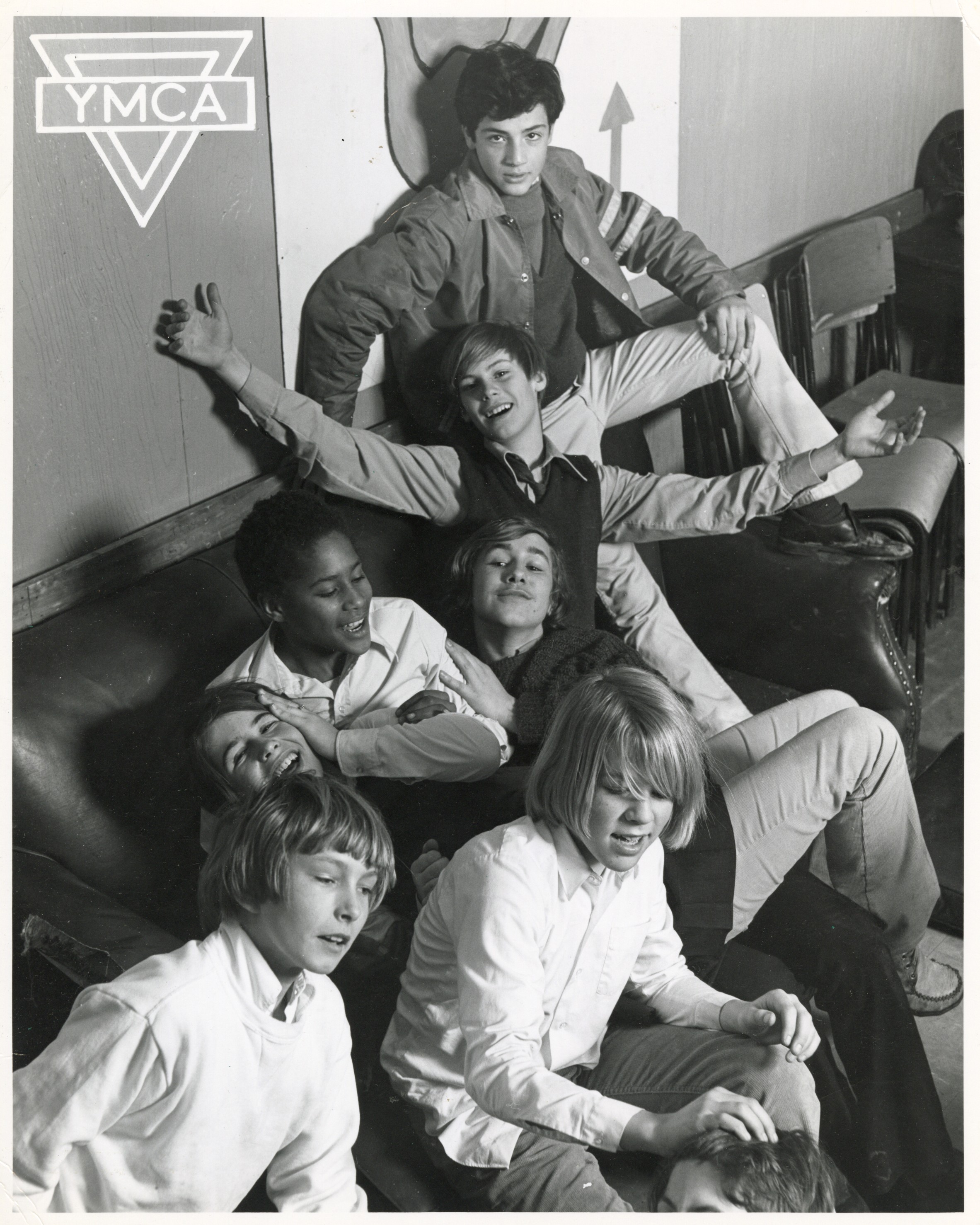 Young people gathered at the YMCA after school, 1970